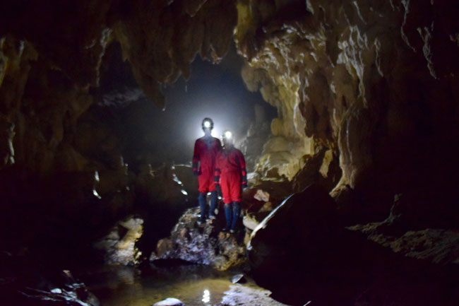 西表島ケイビング洞窟探検ツアー風景